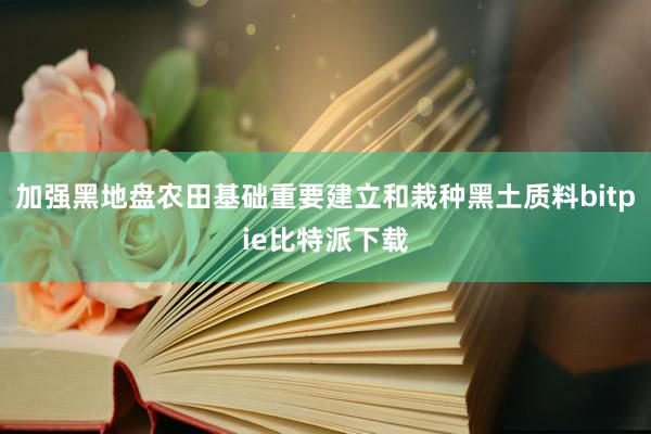 加强黑地盘农田基础重要建立和栽种黑土质料bitpie比特派下载