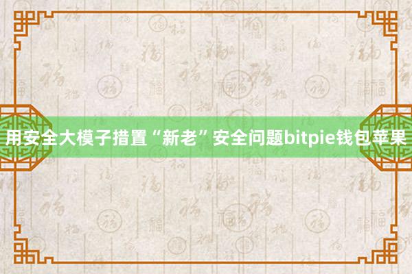 用安全大模子措置“新老”安全问题bitpie钱包苹果