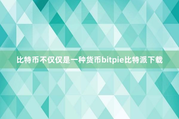 比特币不仅仅是一种货币bitpie比特派下载