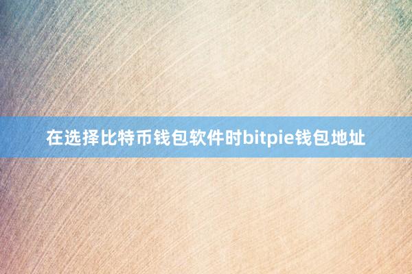 在选择比特币钱包软件时bitpie钱包地址