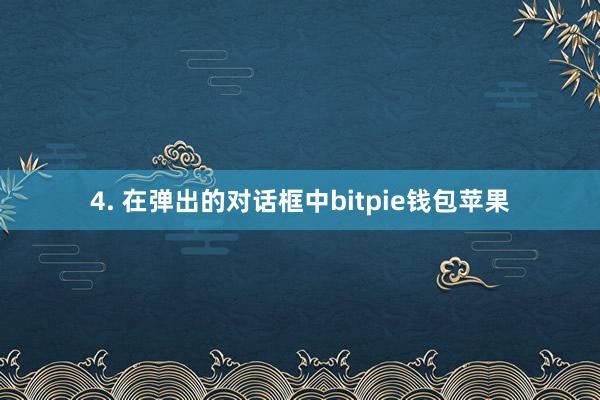 4. 在弹出的对话框中bitpie钱包苹果