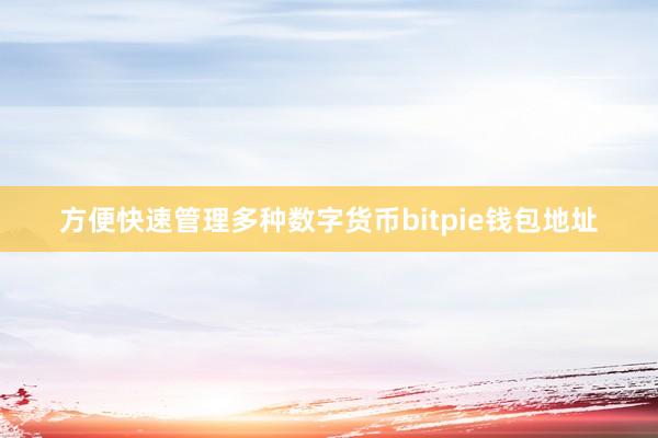 方便快速管理多种数字货币bitpie钱包地址