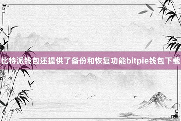 比特派钱包还提供了备份和恢复功能bitpie钱包下载