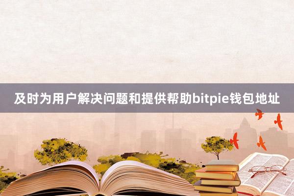 及时为用户解决问题和提供帮助bitpie钱包地址