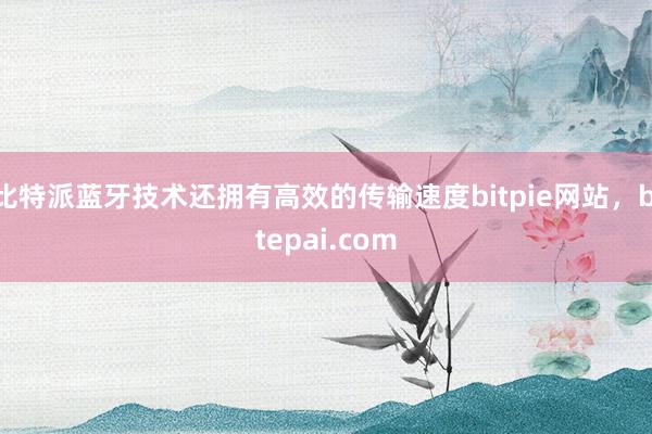 比特派蓝牙技术还拥有高效的传输速度bitpie网站，bitepai.com