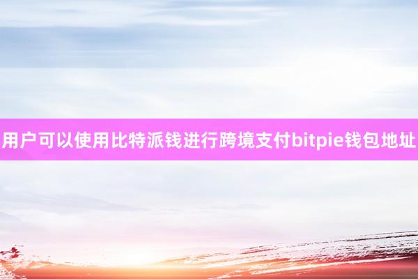 用户可以使用比特派钱进行跨境支付bitpie钱包地址