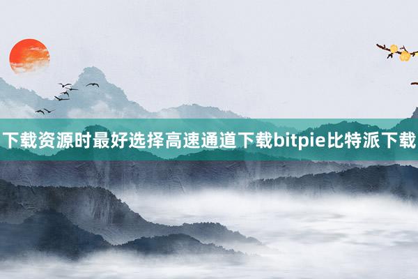 下载资源时最好选择高速通道下载bitpie比特派下载