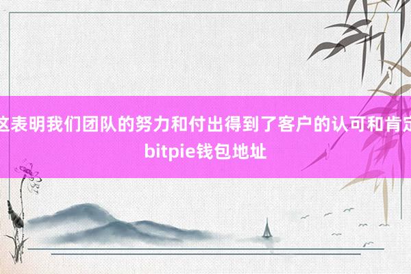 这表明我们团队的努力和付出得到了客户的认可和肯定bitpie钱包地址