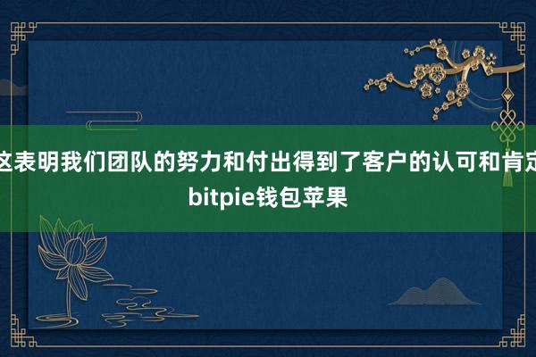 这表明我们团队的努力和付出得到了客户的认可和肯定bitpie钱包苹果