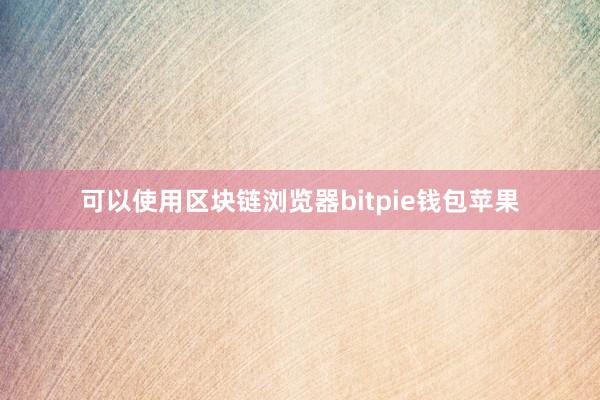 可以使用区块链浏览器bitpie钱包苹果