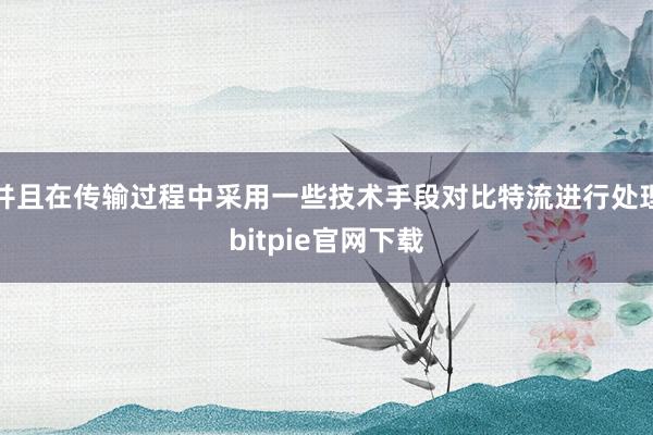 并且在传输过程中采用一些技术手段对比特流进行处理bitpie官网下载